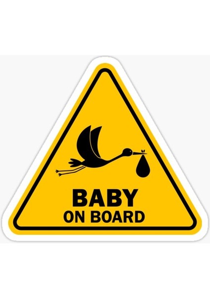 Baby On Board Arabada Bebek Var Oto Sticker Etiket 19CM MD17