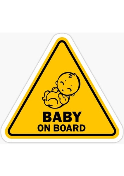 Arabada Bebek Var Sticker Oto Yapıştırma Etiket 18CM MD25