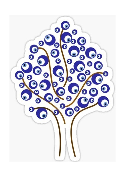 Ilginç Nazar Boncuğu Sticker Duvar Araba Yapıştırma Md7