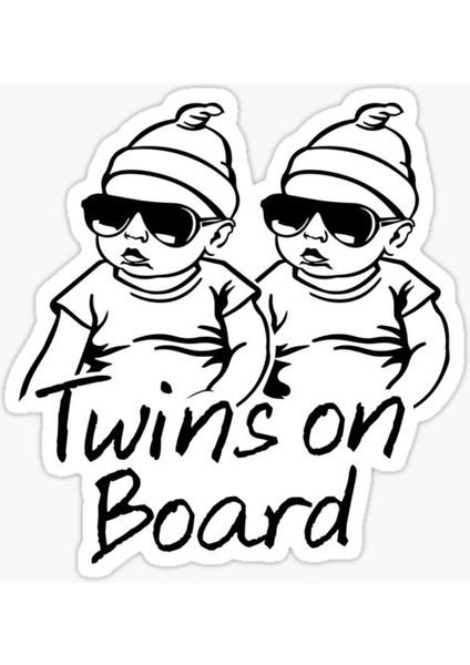 Arabada Ikiz Var Twins On Board Sticker Yapıştırma 19CM MD17
