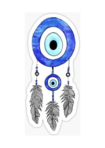 18 cm Nazar Boncuğu Sticker Duvar Etiket Araba Yapıştırma M9