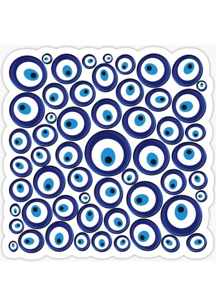 Nazar Boncuğu Yapıştırması Sticker Duvar Leptop 18CM Mm6