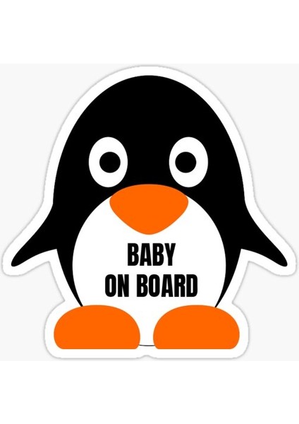 Arabada Bebek Var Baby On Board Sticker Yapıştırma 19CM MD16