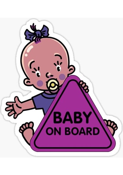 Baby On Board Arabada Bebek Var Araç Sticker Etiket 19CM Md9