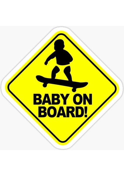 Baby On Board Arabada Bebek Var Oto Sticker Etiket 19CM MD23