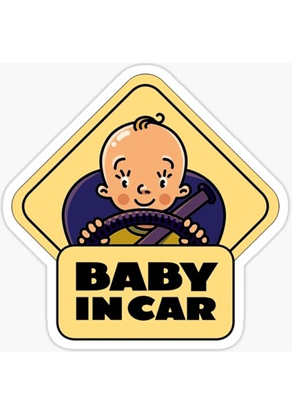 Arabada Bebek Var Sticker Oto Yapıştırma Etiket 18CM MD27