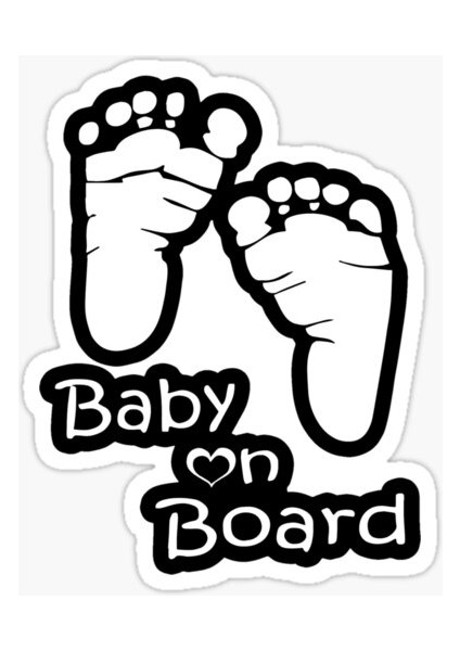 Uyarı Arabada Bebek Var Sticker Oto Etiket 18CM Md4