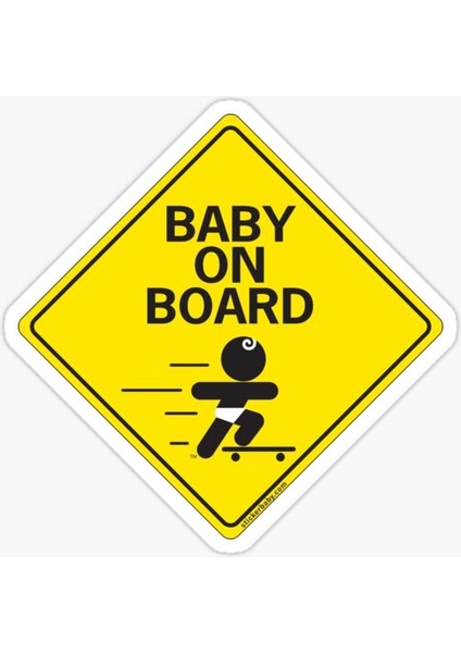 Arabada Bebek Var Baby On Board Sticker Yapıştırma 19CM MD18