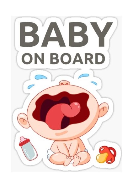 Baby On Board Arabada Bebek Var Araç Sticker Etiket 19CM MD10