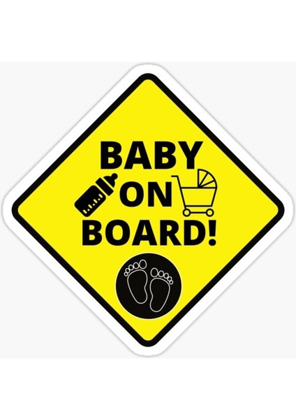 Baby On Board Arabada Bebek Var Oto Sticker Etiket 19CM MD16