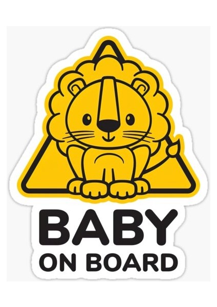 Arabada Bebek Var Baby On Board Sticker Yapıştırma 19CM Md2