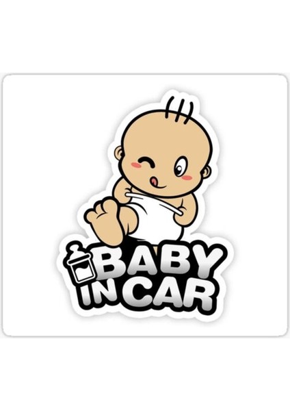 Arabada Bebek Var Sticker Oto Yapıştırma Etiket 18CM MD16