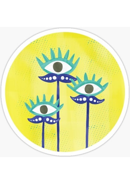 Nazar Boncuğu Sticker Duvar 18CM Yapıştırma Etiket MD11