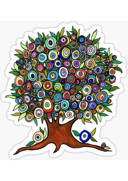 Nazar Boncuğu Yapıştırma Etiket Sticker Duvar 18CM MD15