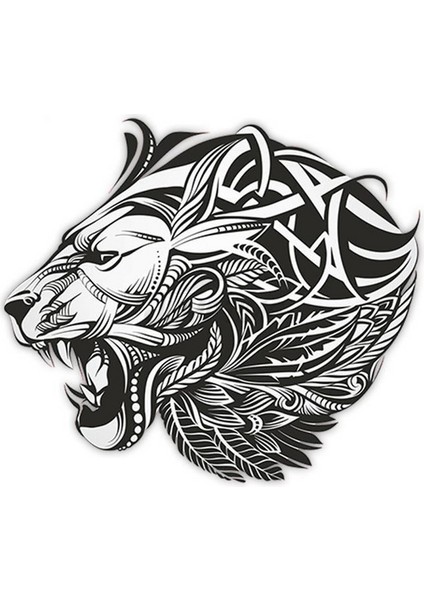 Aslan Araba Sticker Etiket Yapıştırması 19CM MD10