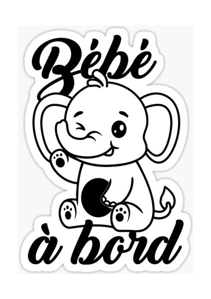 Baby On Board Arabada Bebek Var Oto Sticker Etiket 19CM Md1