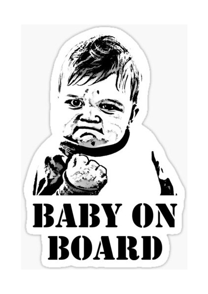 Uyarı Arabada Bebek Var Sticker Oto Etiket 18CM Md5