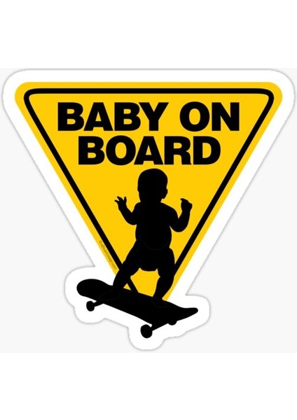 Arabada Bebek Var Baby On Board Sticker Yapıştırma 19CM Md1