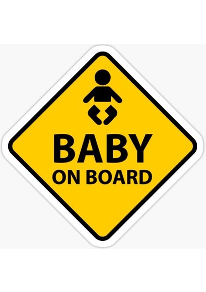 Arabada Bebek Var Baby On Board Sticker Yapıştırma 19CM MD14