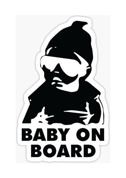 Arabada Bebek Var Baby On Board Sticker Etiket 19CM Md9