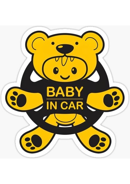 Arabada Bebek Var Baby On Board Sticker Etiket 19CM Md7