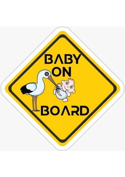 Baby On Board Arabada Bebek Var Araç Sticker Etiket 19CM Md5