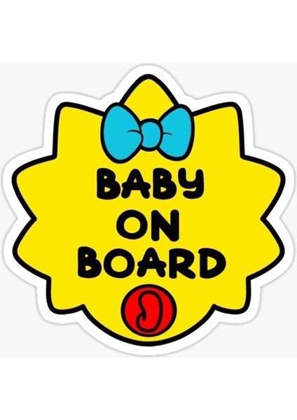 Arabada Bebek Var Baby On Board Sticker Yapıştırma 19CM Md4