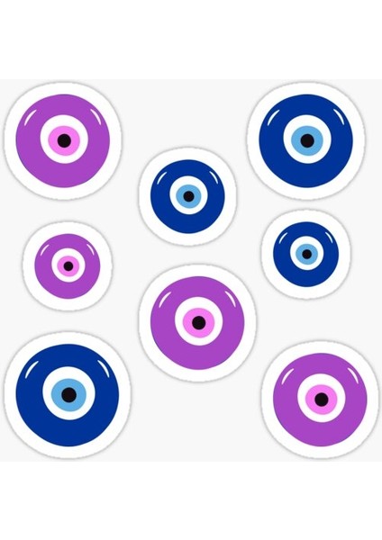 Nazar Boncuğu Yapıştırma Etiket Sticker Duvar 18CM Md8