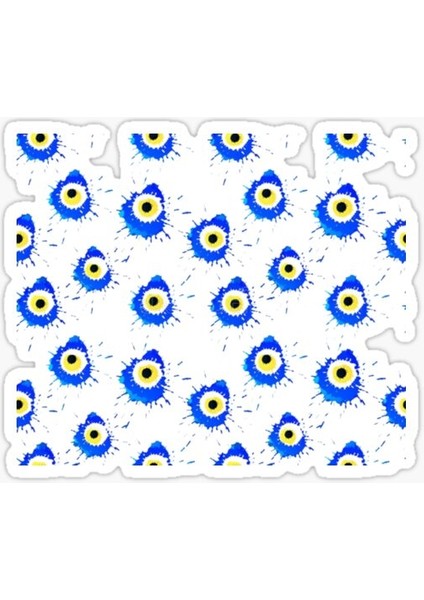 Nazar Boncuğu Yapıştırma Etiket Sticker Duvar 18CM MD10