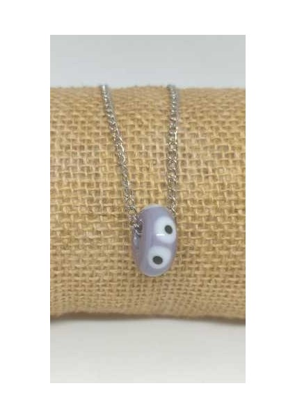 El Işi Cam Nazar Boncuğu Zincirli Kolye Model 5