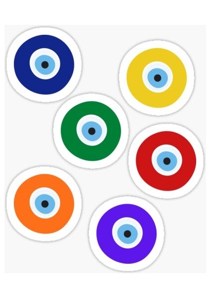 Nazar Boncuğu Yapıştırma Etiket Sticker Duvar 18CM MD14