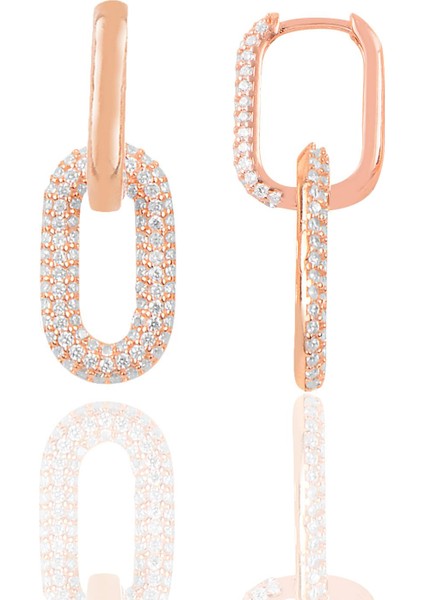 Gümüş Rose Zirkon Taşlı Sallantılı Trend Küpe fiyatları