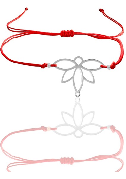 Gümüş Lotus Yaşam Çiçeği Kırmızı Ipli Bileklik fiyatları