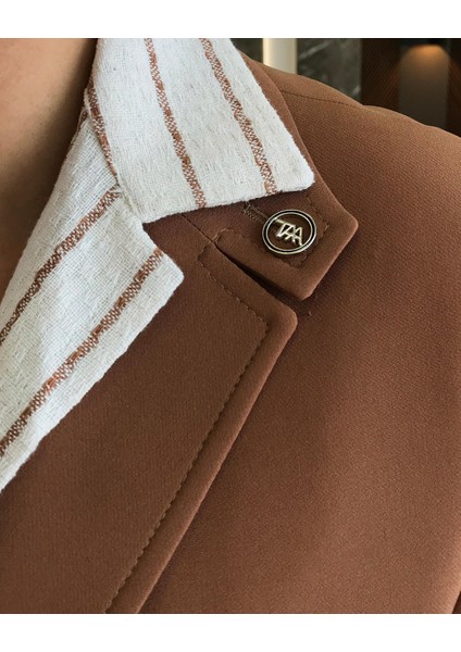 Italyan Stil Slim Fit Yün Karışımlı Likralı Safari Ceket Pantolon Takım Elbise Camel T9581 indirimleri