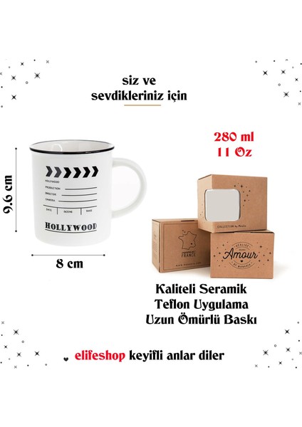 Hollywood Klaket Yönetmen Rejisör Sinema Kahve Kupası Fincan Mug fiyatları