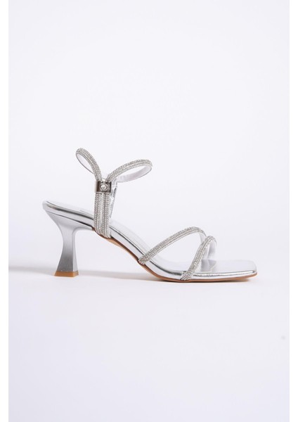 Sidney Gümüş Taşlı Topuklu Abiye Ayakkabı fiyatları