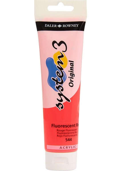System 3 Akrilik Boya 150ML 544 Fluoro Red