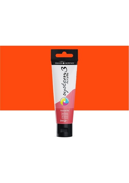 System 3 Akrilik Boya 150ML 544 Fluoro Red