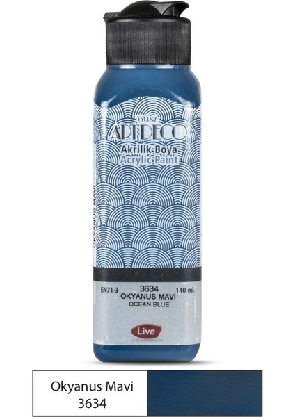 Akrilik Boya 140 Ml. 3634 Okyanus Mavi fiyatları