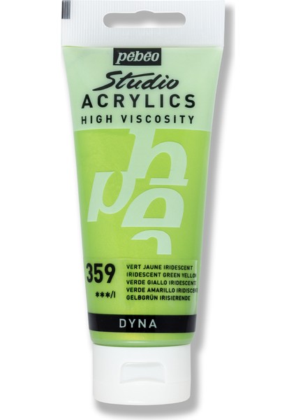 Studio Dyna Akrilik Boya 100ML N:359 Iridescent Green Yellow