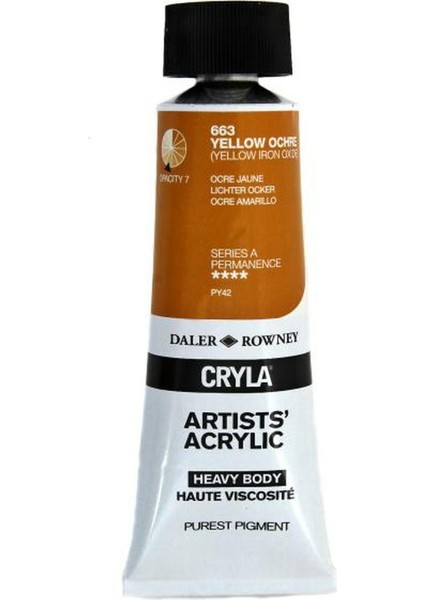 Cryla Heavy Body Artists' Akrilik Boya 75ML N:663 Yellow Ochre (Yellow Iron Oxide)