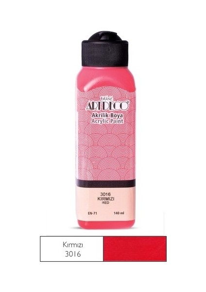 Kırmızı Yeni Formül Akrilik Boya 140 ml
