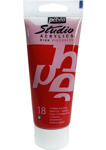 Studio Akrilik Boya - Napthol Carmine - 100ML - N:18