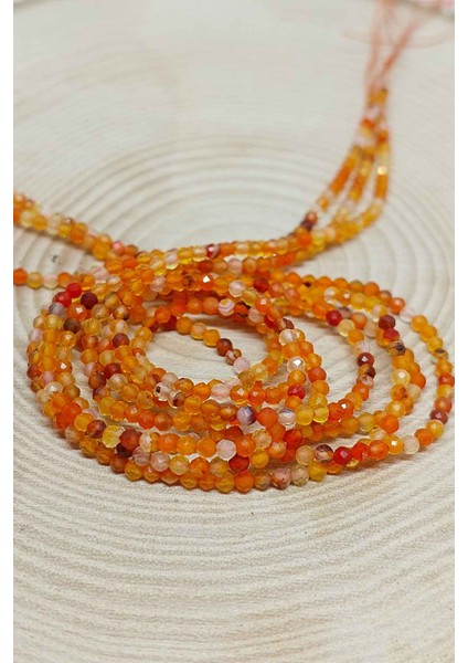 Akik Taşı Yarım Dizi 2mm (36300) (17CM Uzunluğundadır)