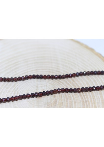 Lal - Granat - Garnet Taşı Rondela Faset Kesim 3.5*2.5mm Yarım Dizi (17CM Uzunluğundadır) fırsatları