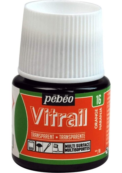 Vitrail Cam Boyası Transparan Orange 45ML