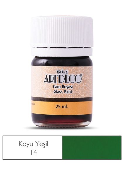 Cam Vitray Boyası 25 Ml. 14 Koyu Yeşil