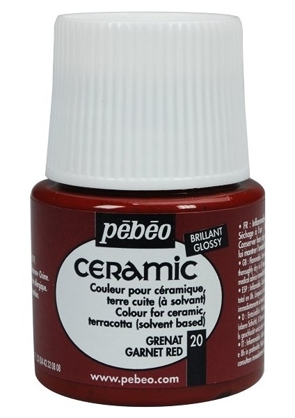 Ceramic 20 Garnet Red Seramik Boyası 45 ml