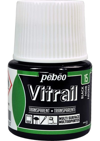 Vitrail Cam Boyası Transparan Black 45ML