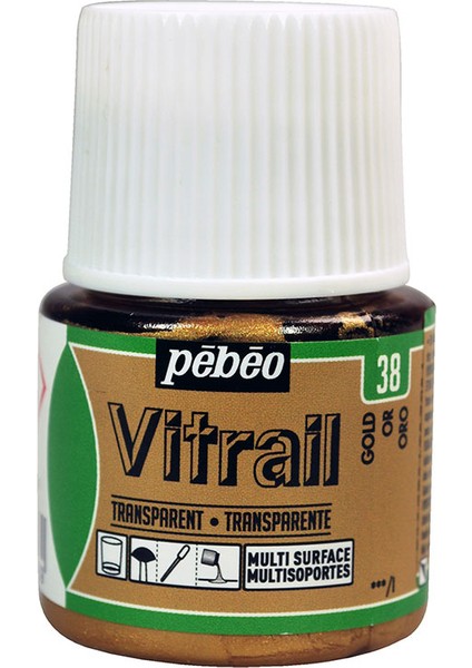 Vitrail Cam Boyası Transparan Gold 45ML